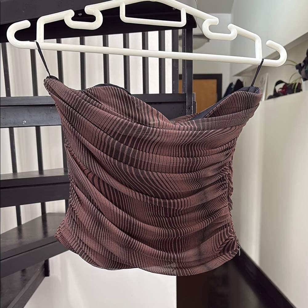 Zara Strapless Top - Black and Brown